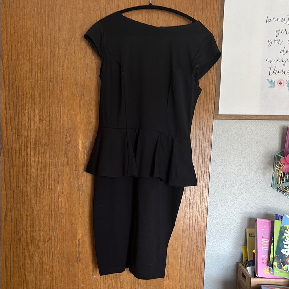 Elegant Black Peplum Dress